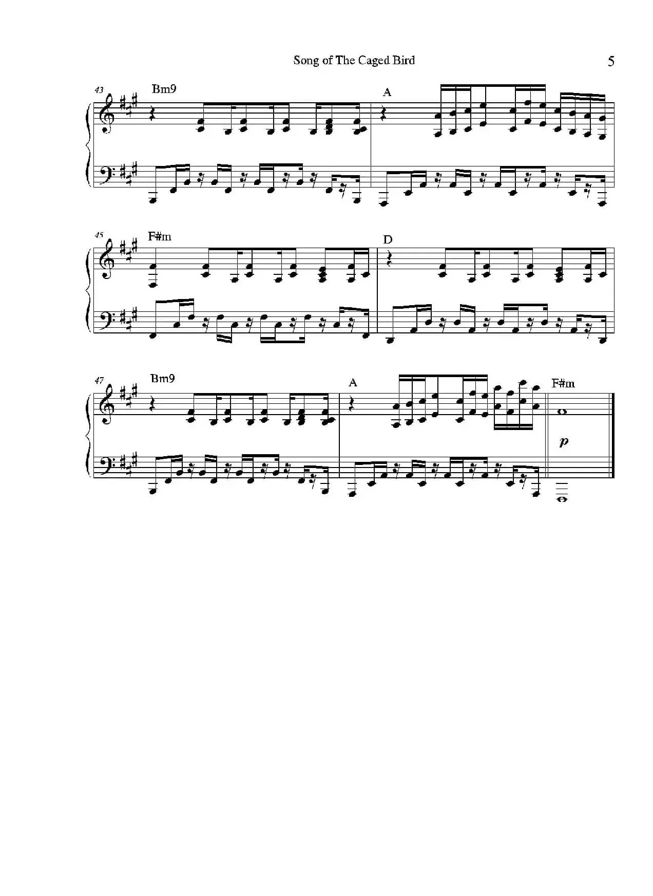 Song of a Caged Bird（小提琴+钢琴伴奏）