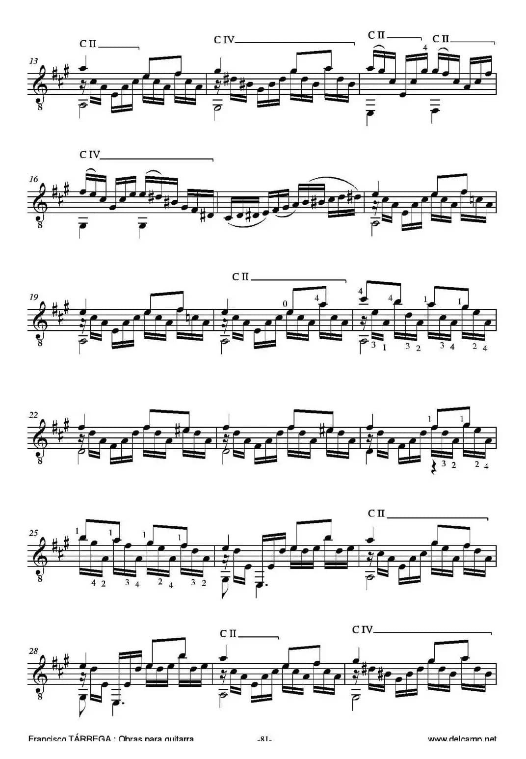 ESTUDIO BRILLANTE(Arreglado sobre un tema de Jean-Delphin Alard)（古典吉他）