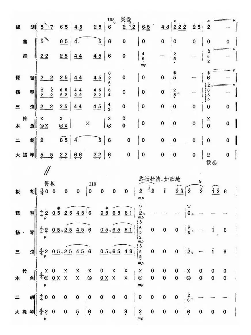 秦川新歌（板胡独奏+乐队伴奏总谱）
