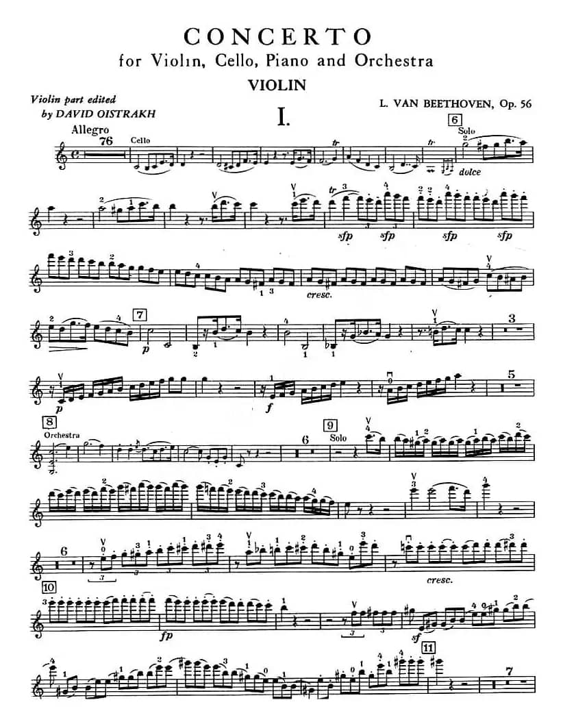 C大调小提琴协奏曲 Op.56（小提琴分谱）