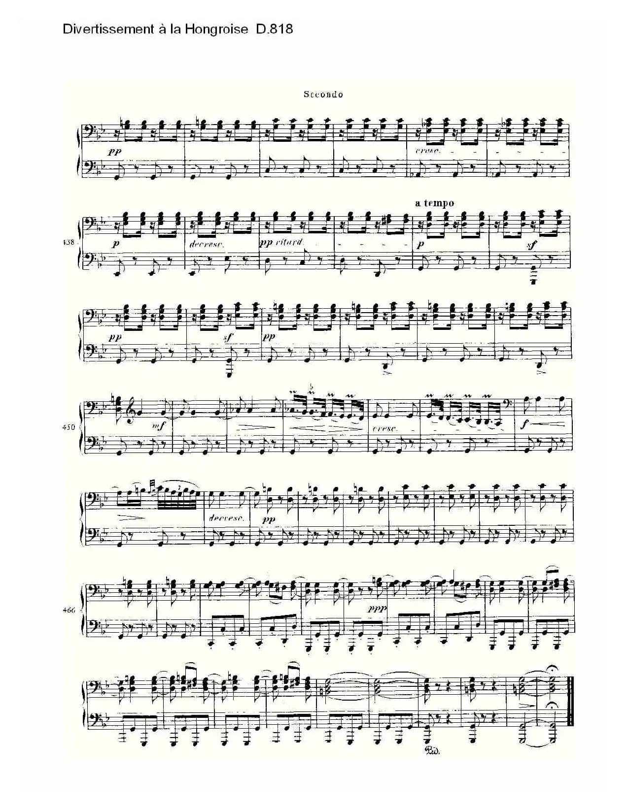 Divertissement à la Hongroise D.818
