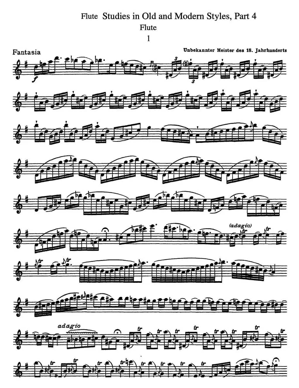 斯勒新老风格长笛练习重奏曲（第四部分）（NO.1-NO.2）