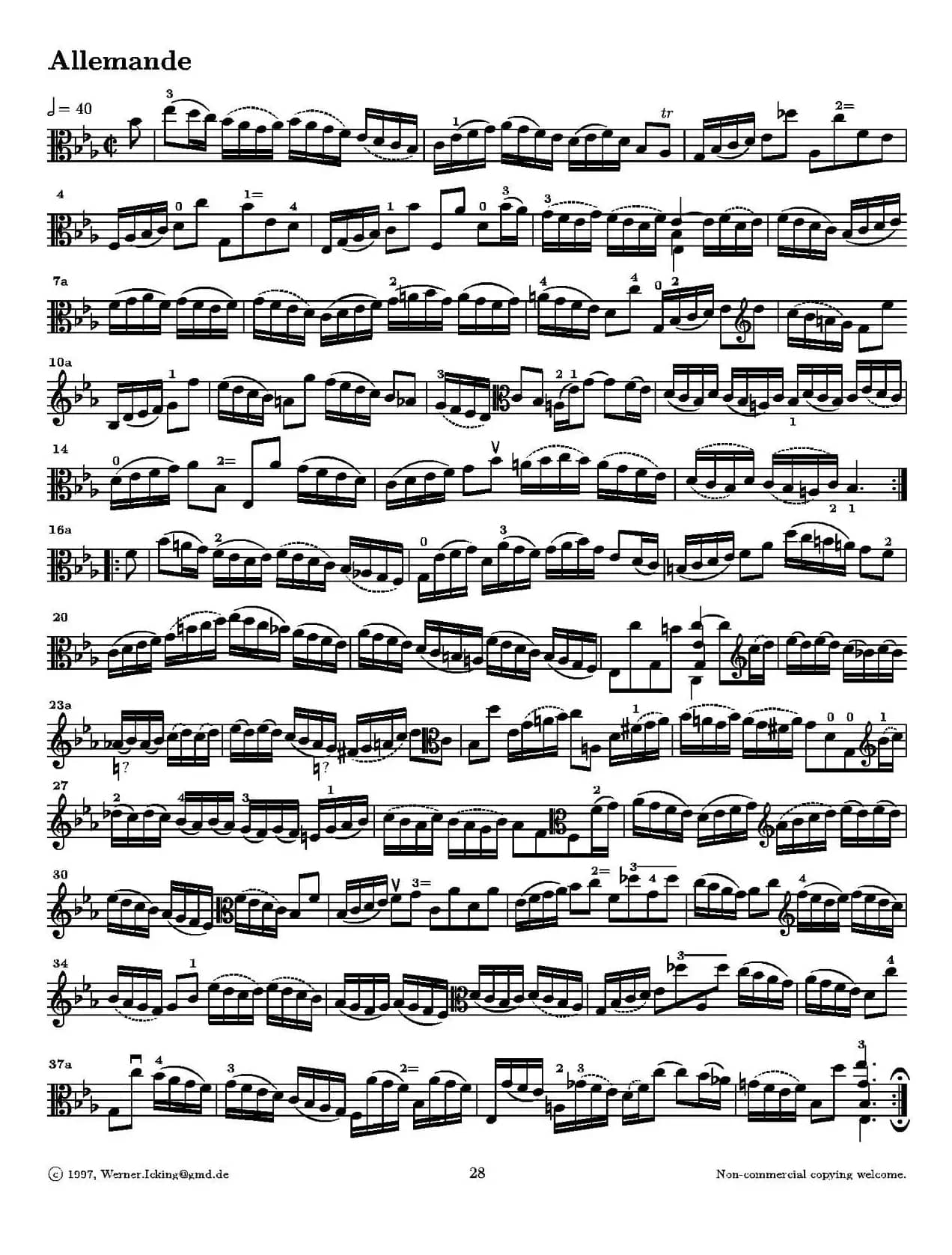 巴赫《无伴奏组曲》Ⅳ（中提琴）