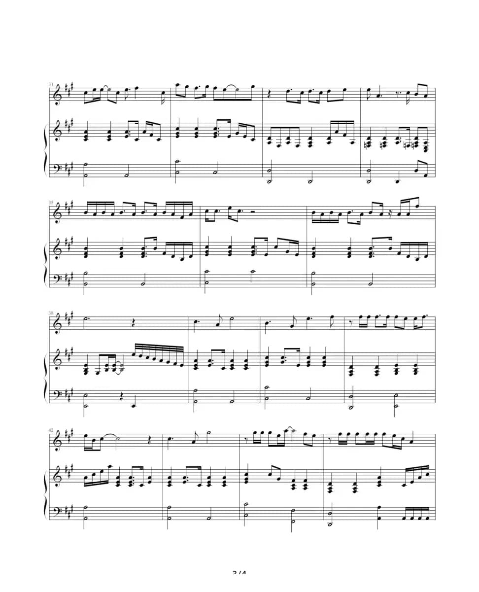 太美丽（钢琴伴奏谱）