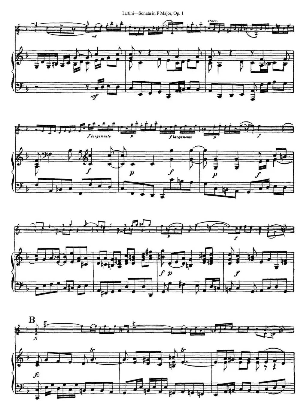 Violin Sonata in F Major Op.1（小提琴+钢琴伴奏）