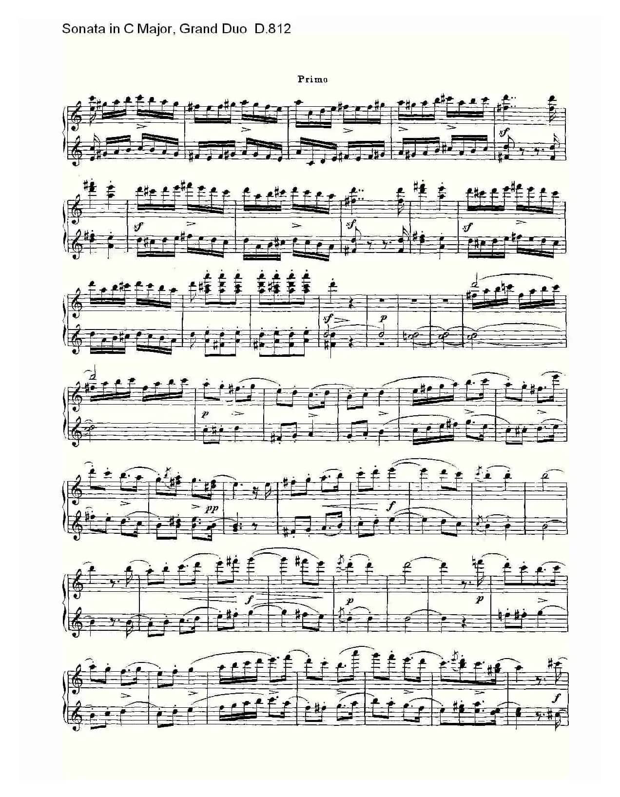 Sonata in C Major, Grand Duo D.812（Ｃ大调奏鸣曲，盛大的二重奏 ）