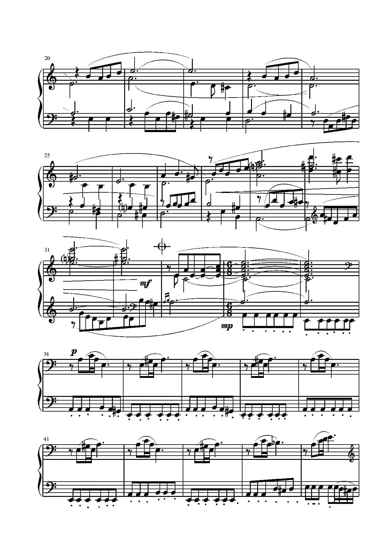 第二钢琴奏鸣曲（第二乐章）