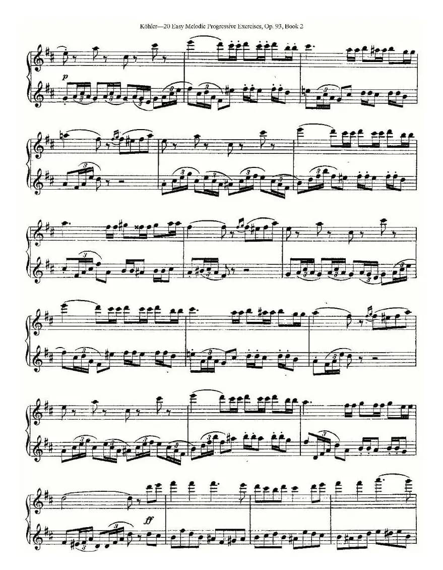 柯勒练习曲作品93号（二）