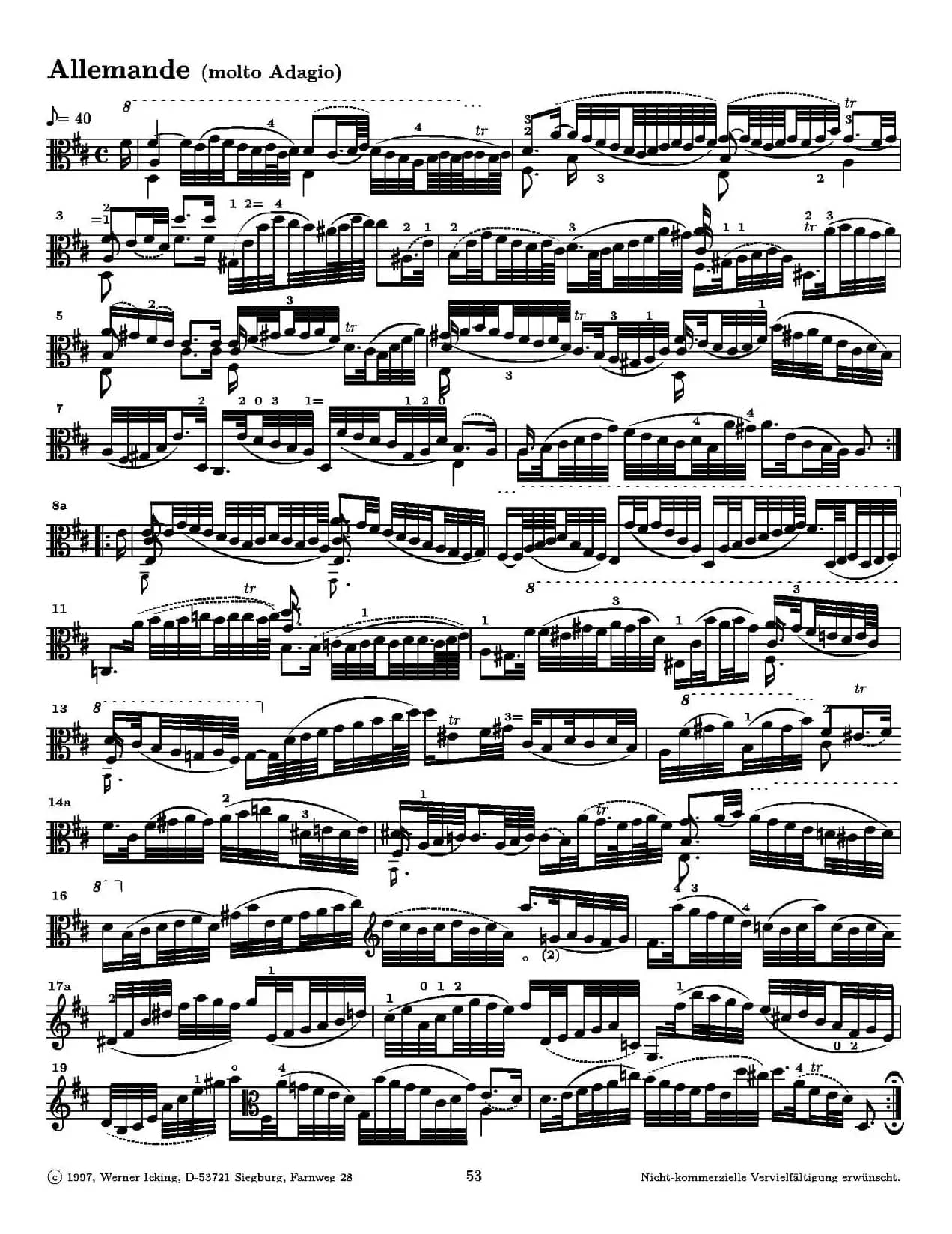 巴赫《无伴奏组曲》Ⅵ（中提琴）