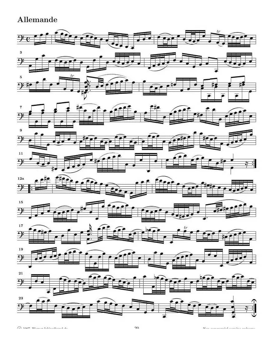 巴赫无伴奏大提琴练习曲之三