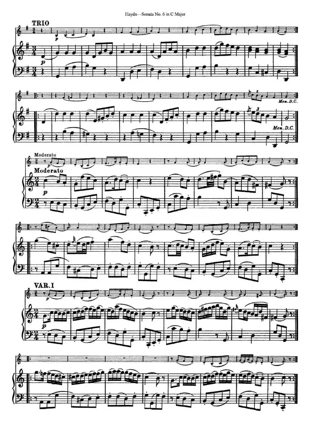 Violin Sonata No.6 in C Major（小提琴+钢琴伴奏）