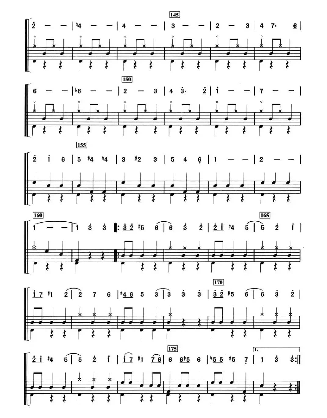 [法]溜冰圆舞曲（架子鼓、简谱+鼓谱）