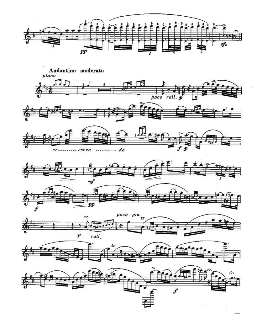 长笛八级考级曲谱（第四部分1—2）