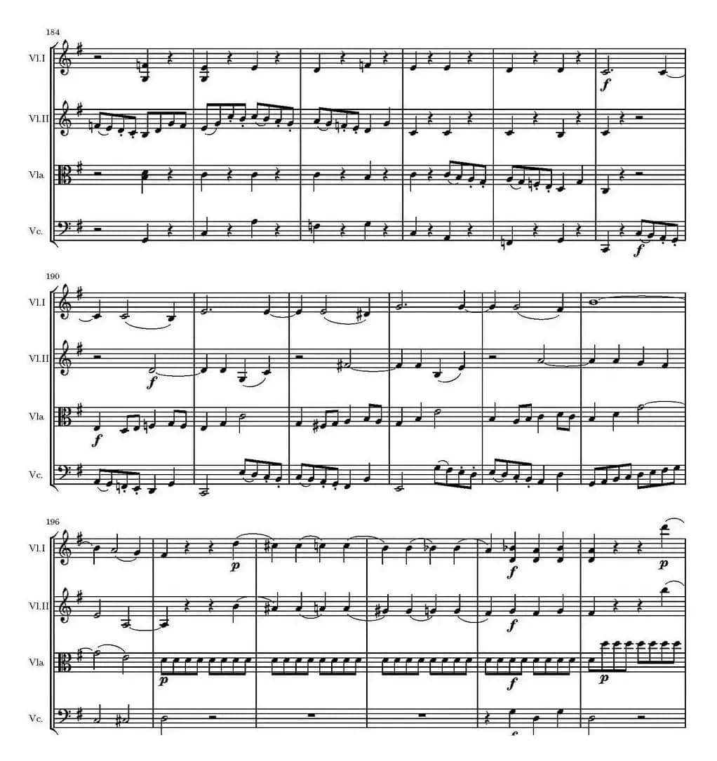 String Quartet KV.387（G大调弦乐四重奏）