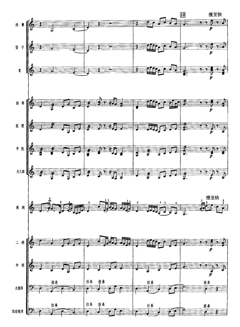 鸟语莺声（广东音乐、高胡+乐队伴奏、五线谱版）