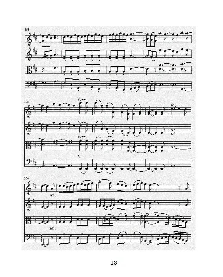 No.1弦乐四重奏总谱（第一乐章）