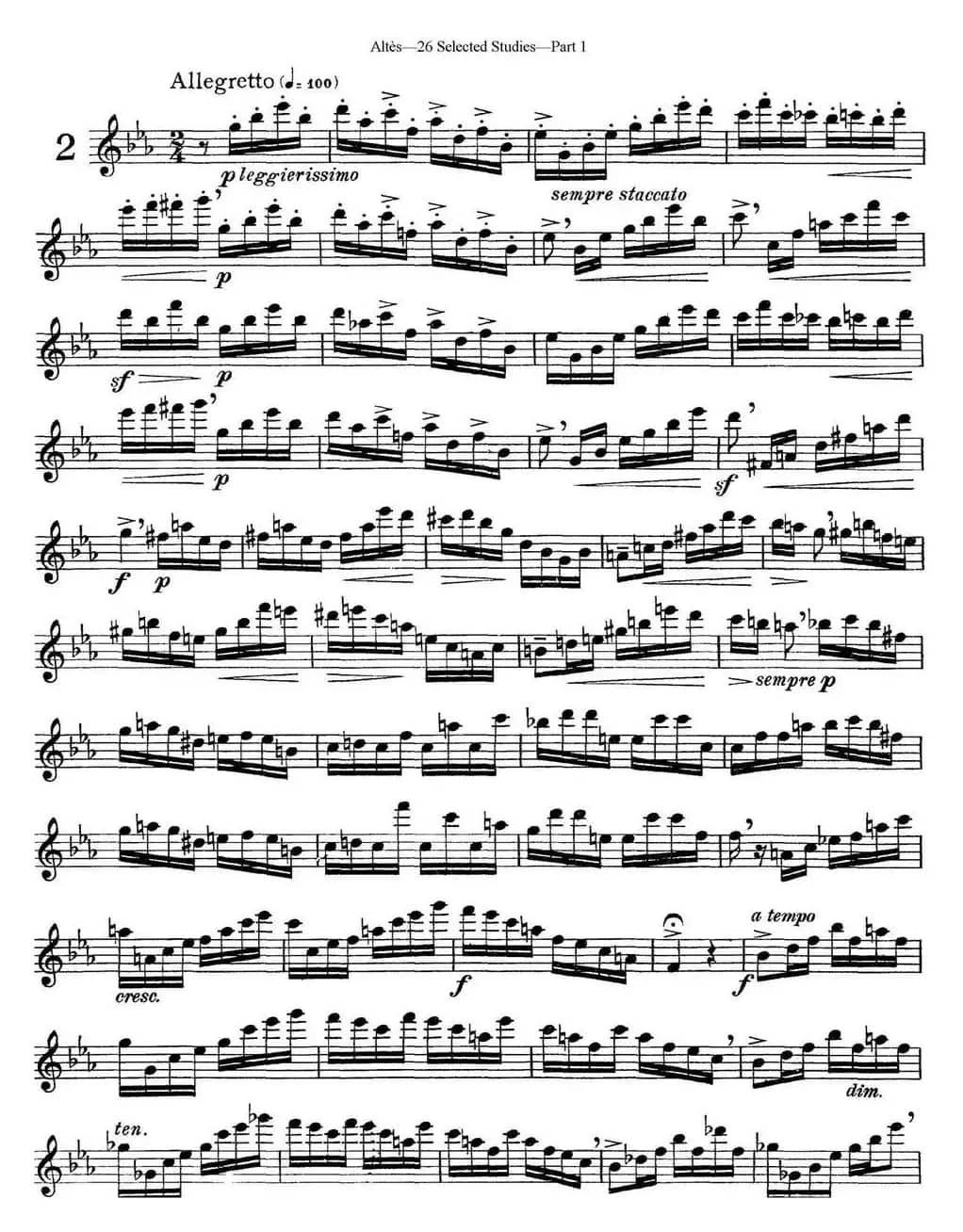 阿尔泰斯26首精选长笛练习曲（NO.2）