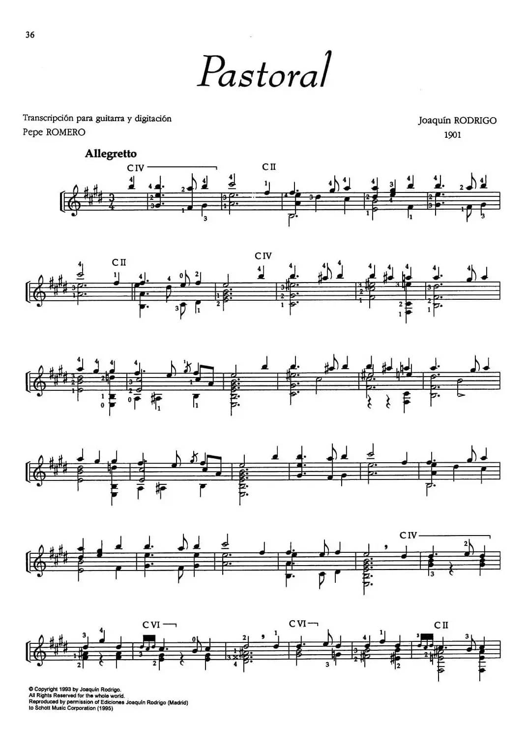 Joaquin Rodrigo Music for Guitar（罗德里戈吉他音乐P36-37）（古典吉他）