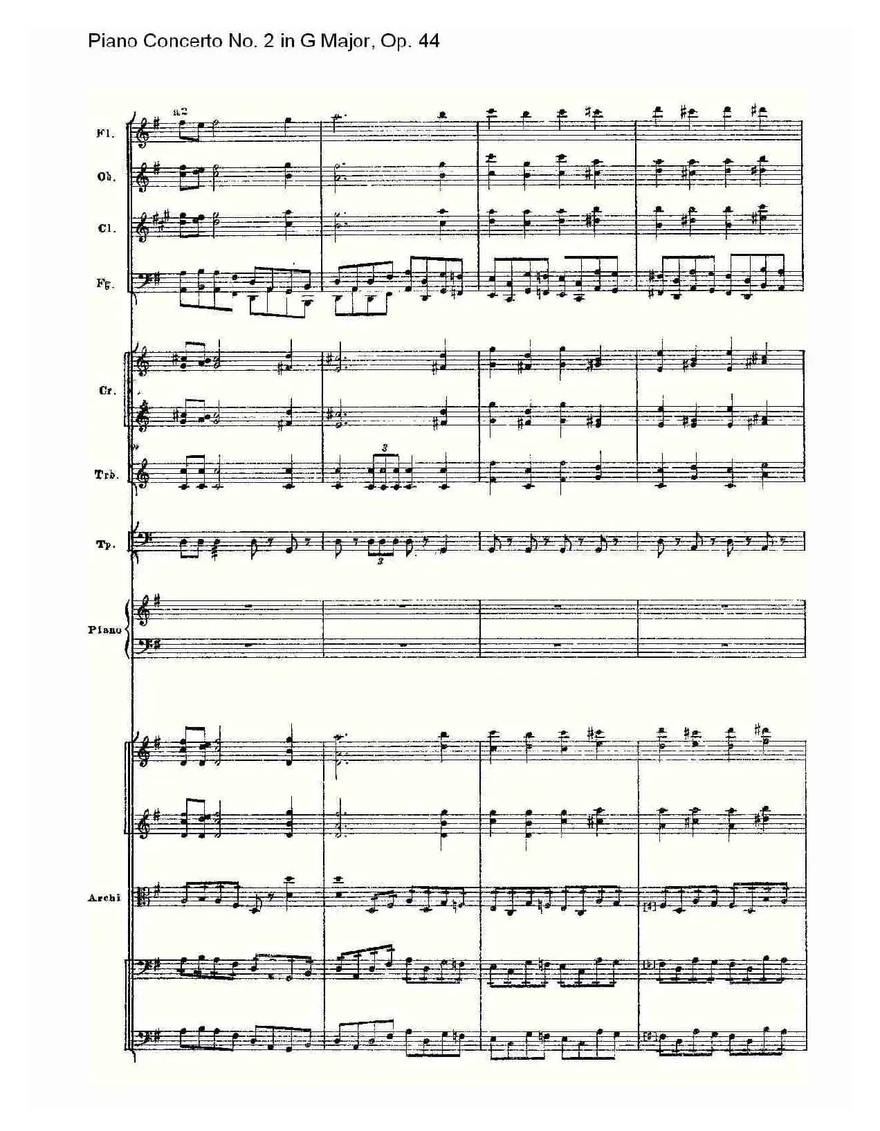 G大调第二钢琴协奏曲, Op.44第一乐章（二）