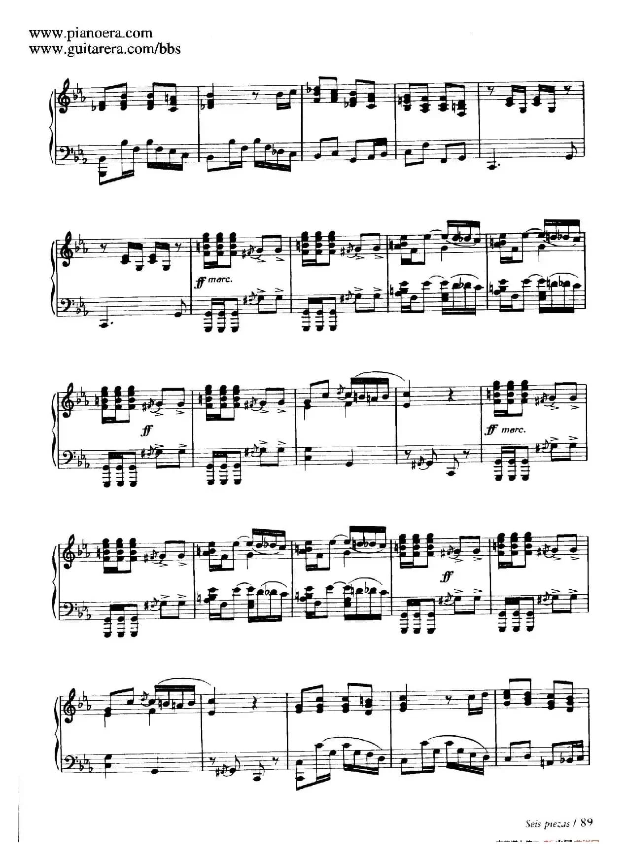 Six Pieces on Spanish Folksongs H.125(6首西班牙民谣小品·5. 东方进行曲 Marcha oriental)