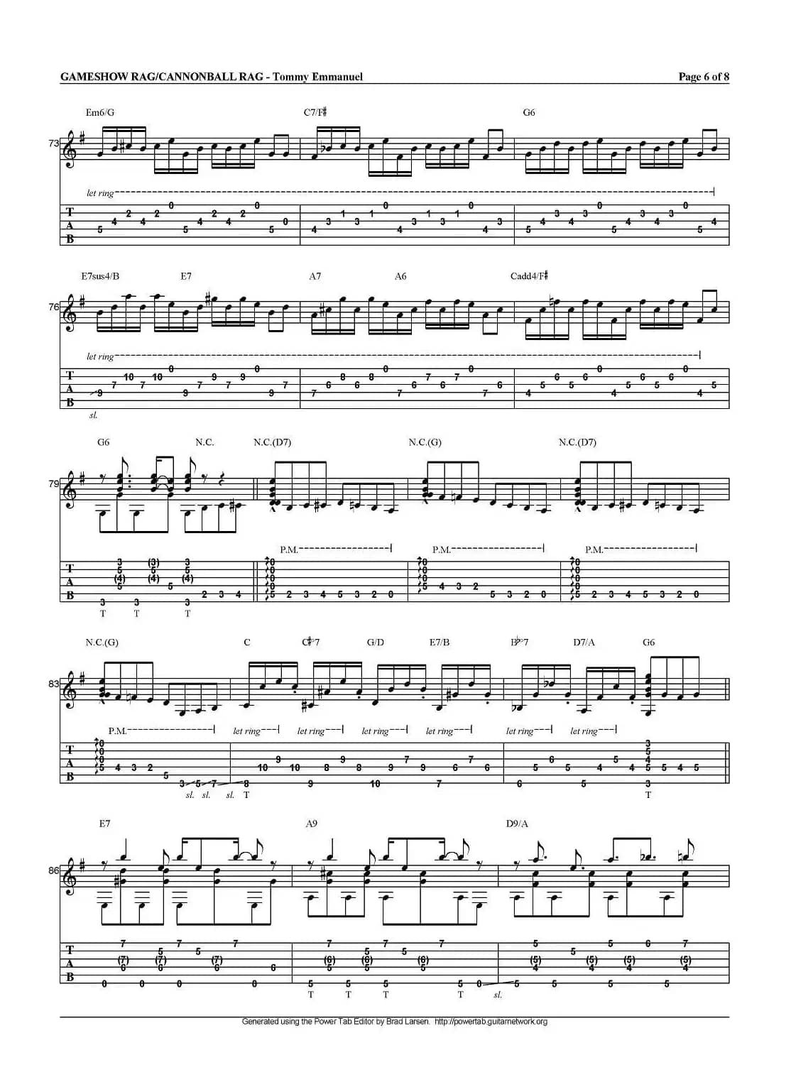 tommy emmanuel：gameshow rag/cannonball rag（指弹吉他）