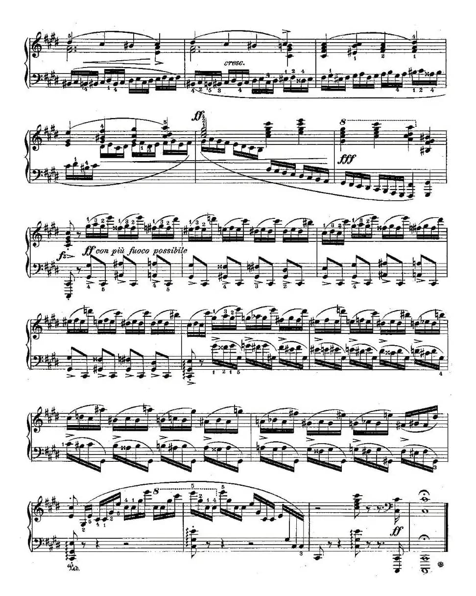 肖邦钢琴练习曲，Op.10之四