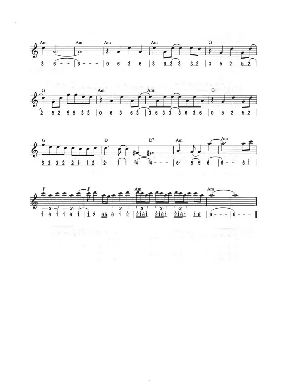 狼（线简混排弹唱谱）