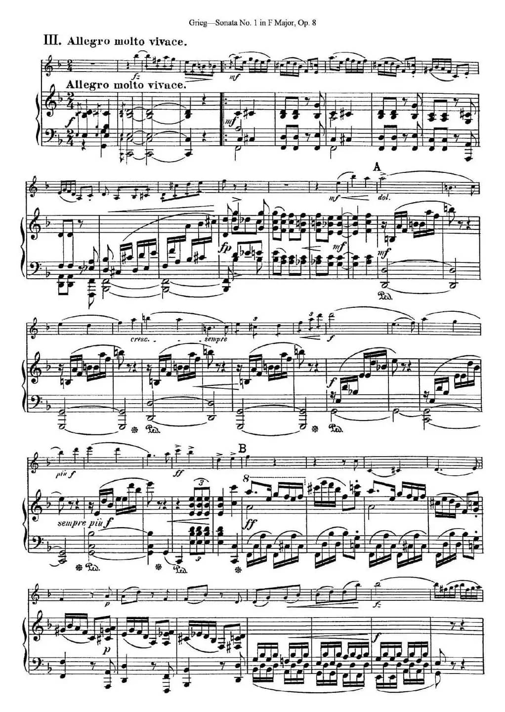 Violin Sonata No.1 Op.3（小提琴+钢琴伴奏）