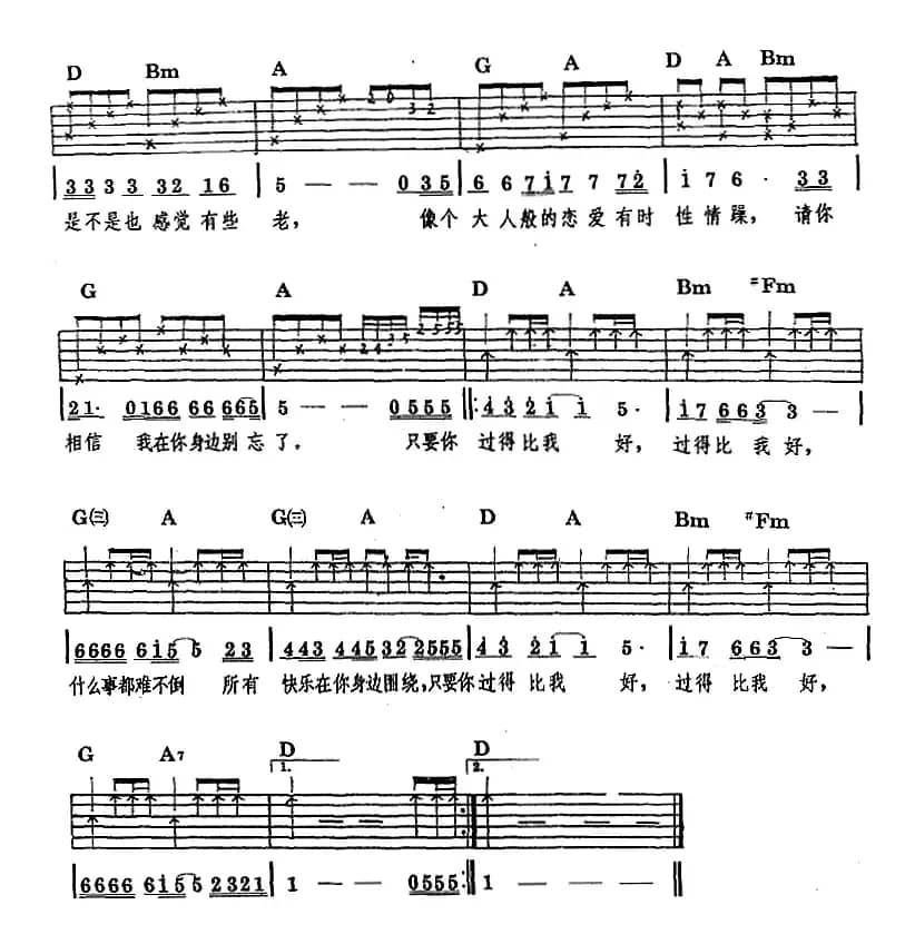 民族吉他弹唱：只要你过得比我好