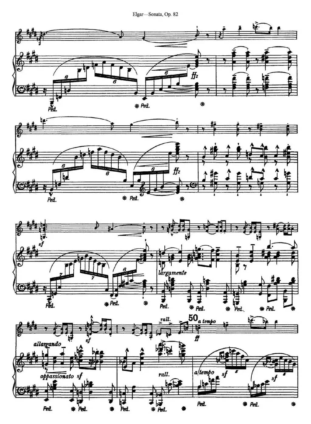 Violin Sonata Op.82（小提琴+钢琴伴奏）