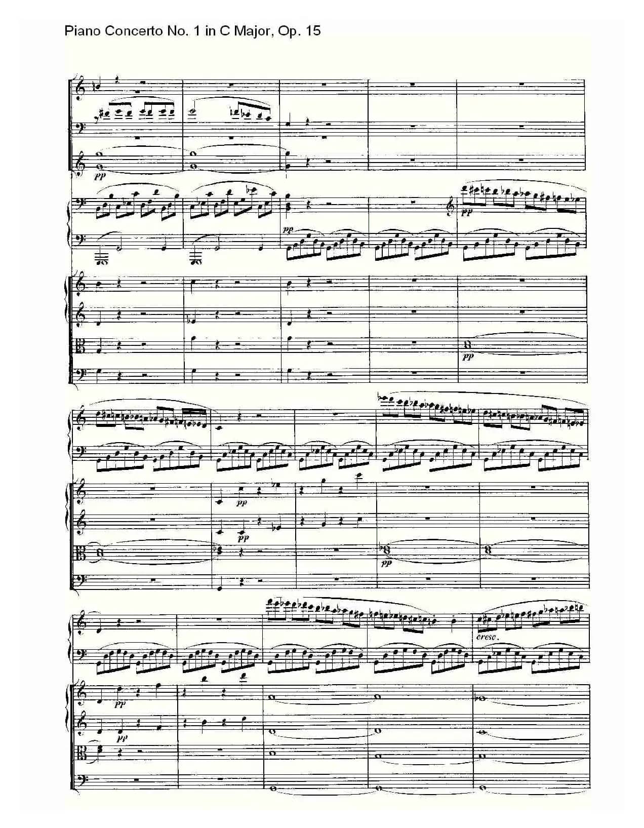 C大调钢琴第一协奏曲 Op.15 第一乐章