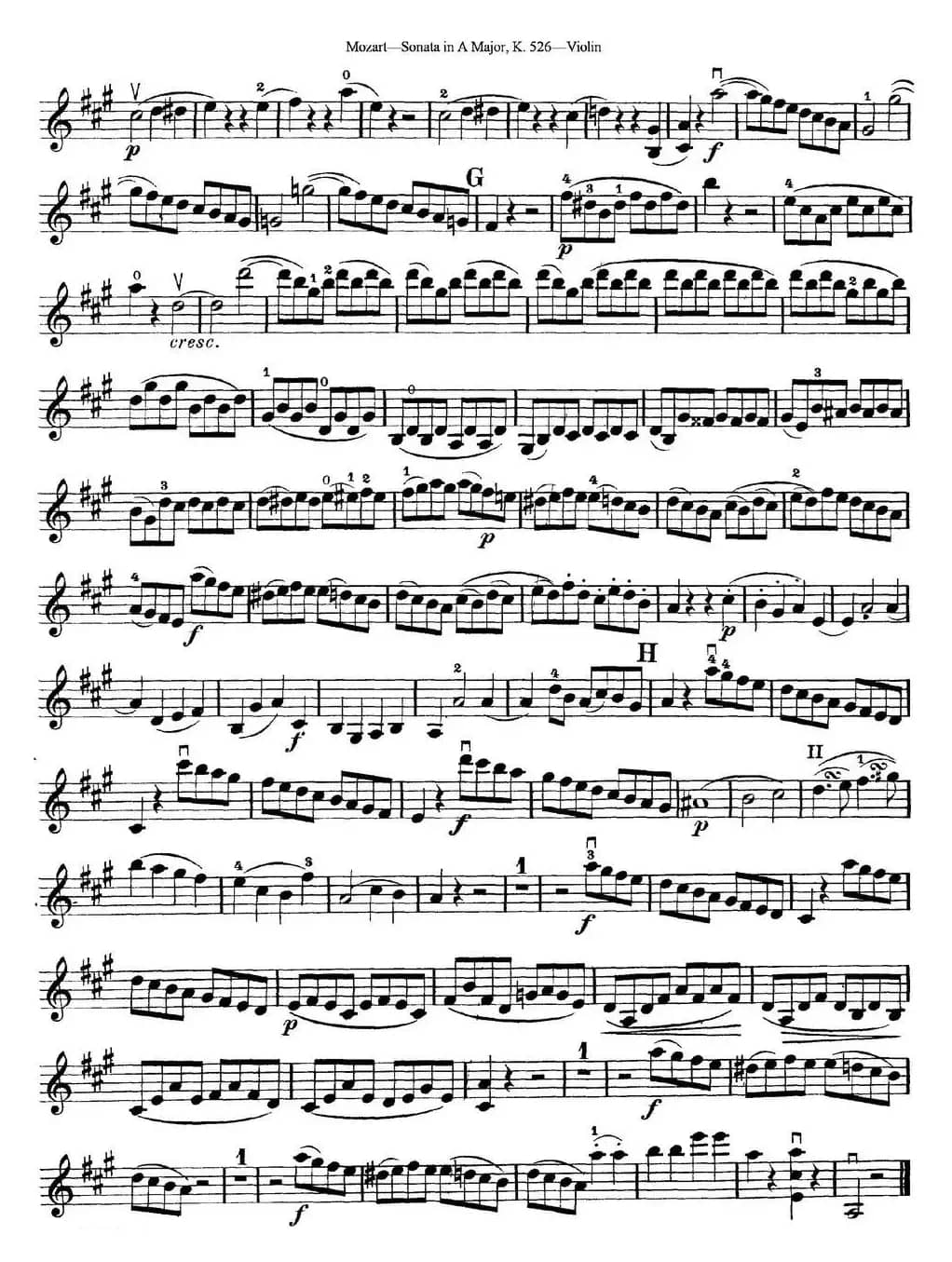 Violin Sonata in A Major K.526