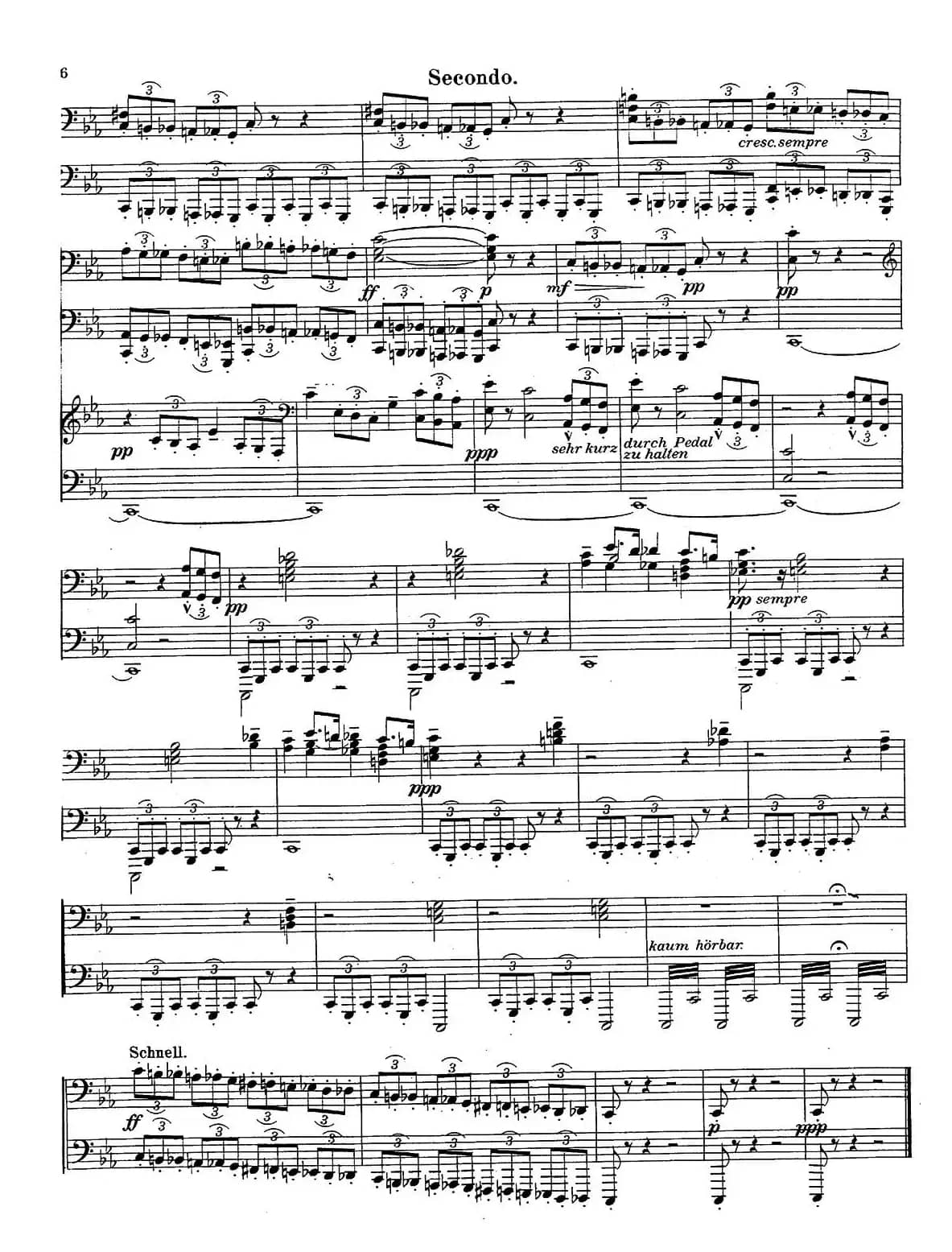 c小调第二交响曲“复活”（Ⅰ）（改编四手联弹版 ）