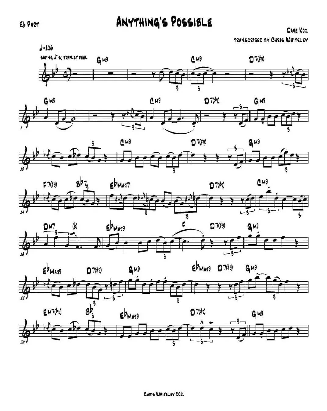 Anything‘s Possible（降E大调）