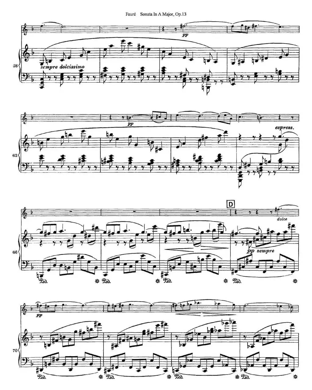 Violin Sonata No.1 Op.13（小提琴+钢琴伴奏）
