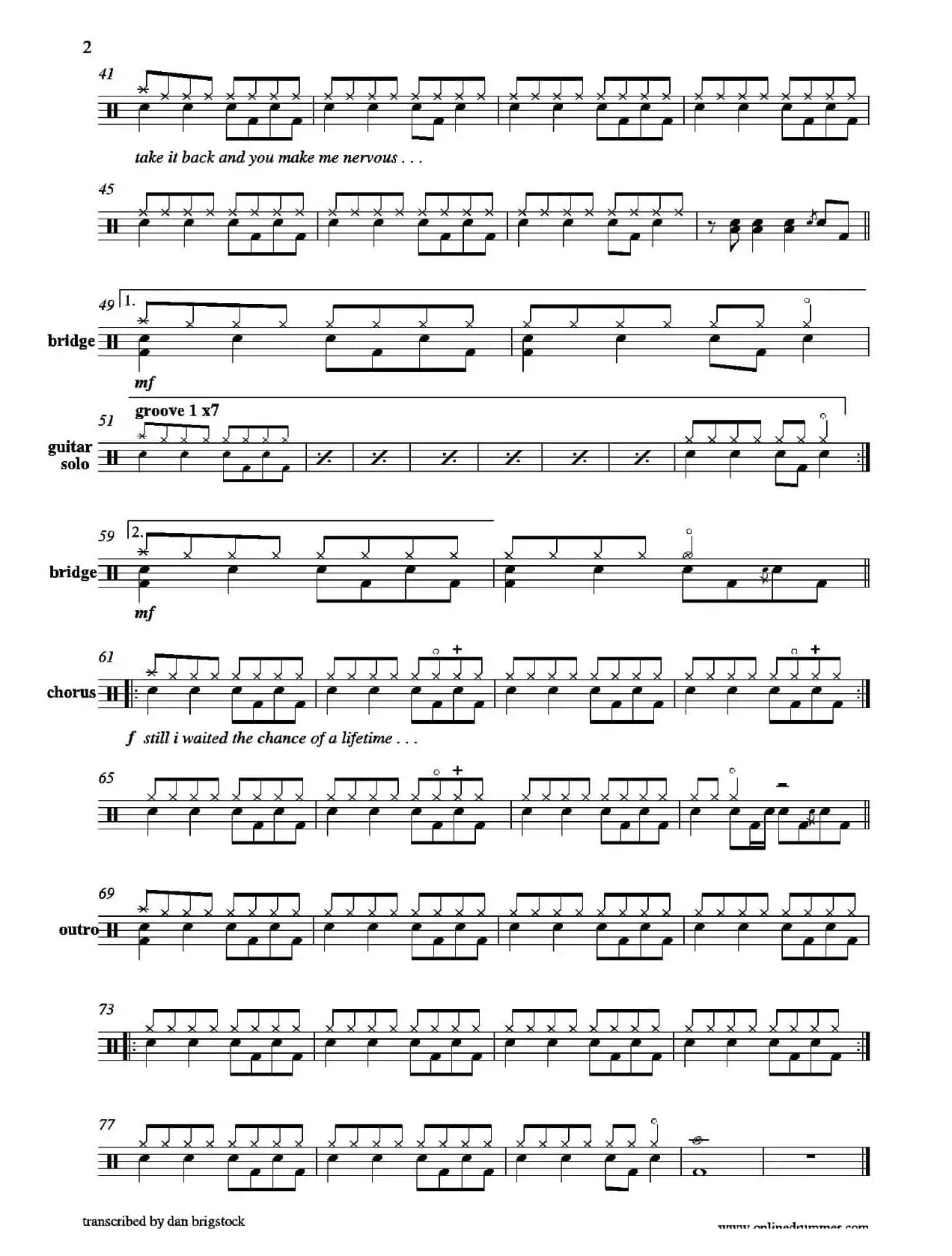 Universally Speaking（鼓谱）