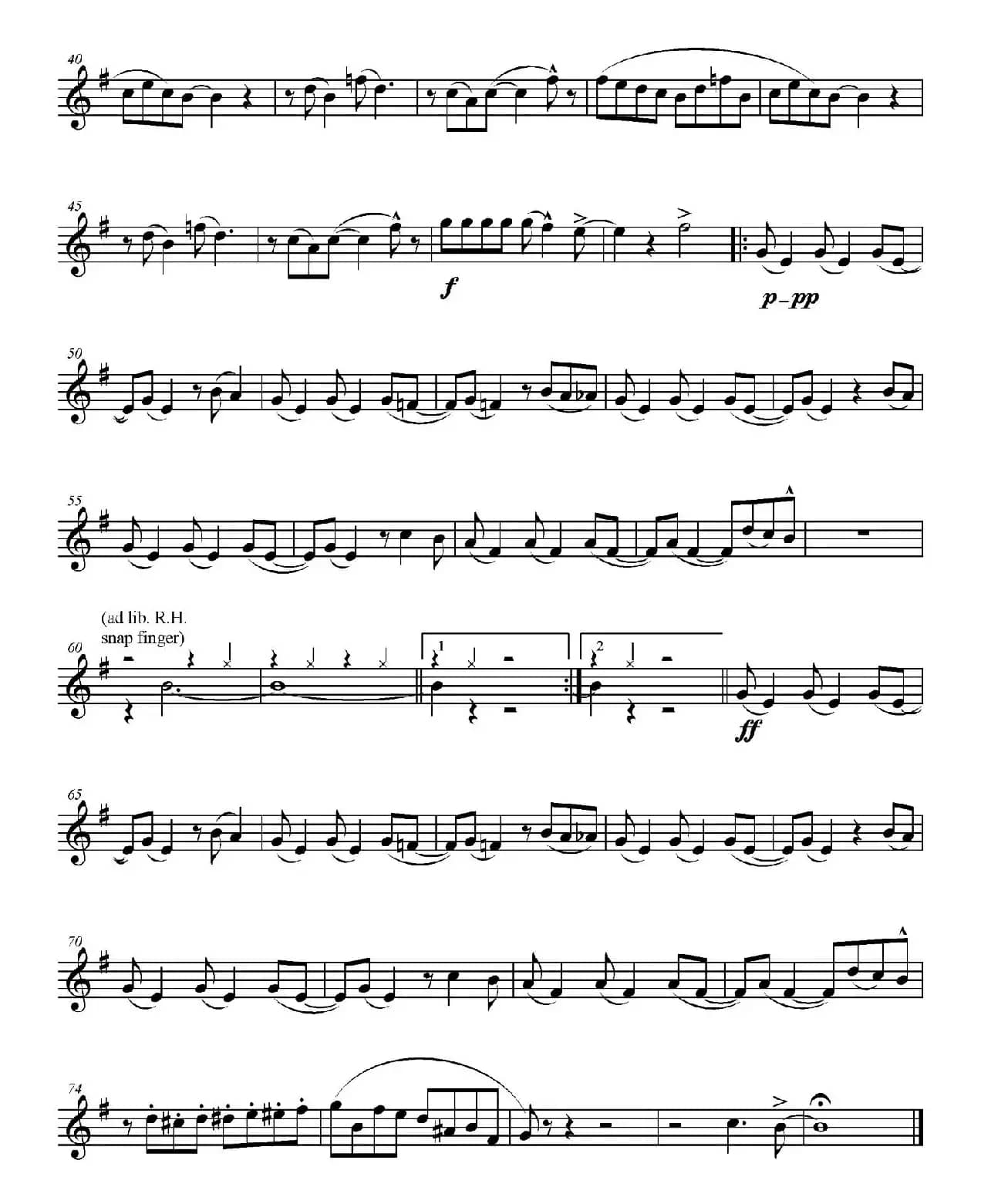 In The Mood（情绪）（四重奏中音萨克斯分谱）