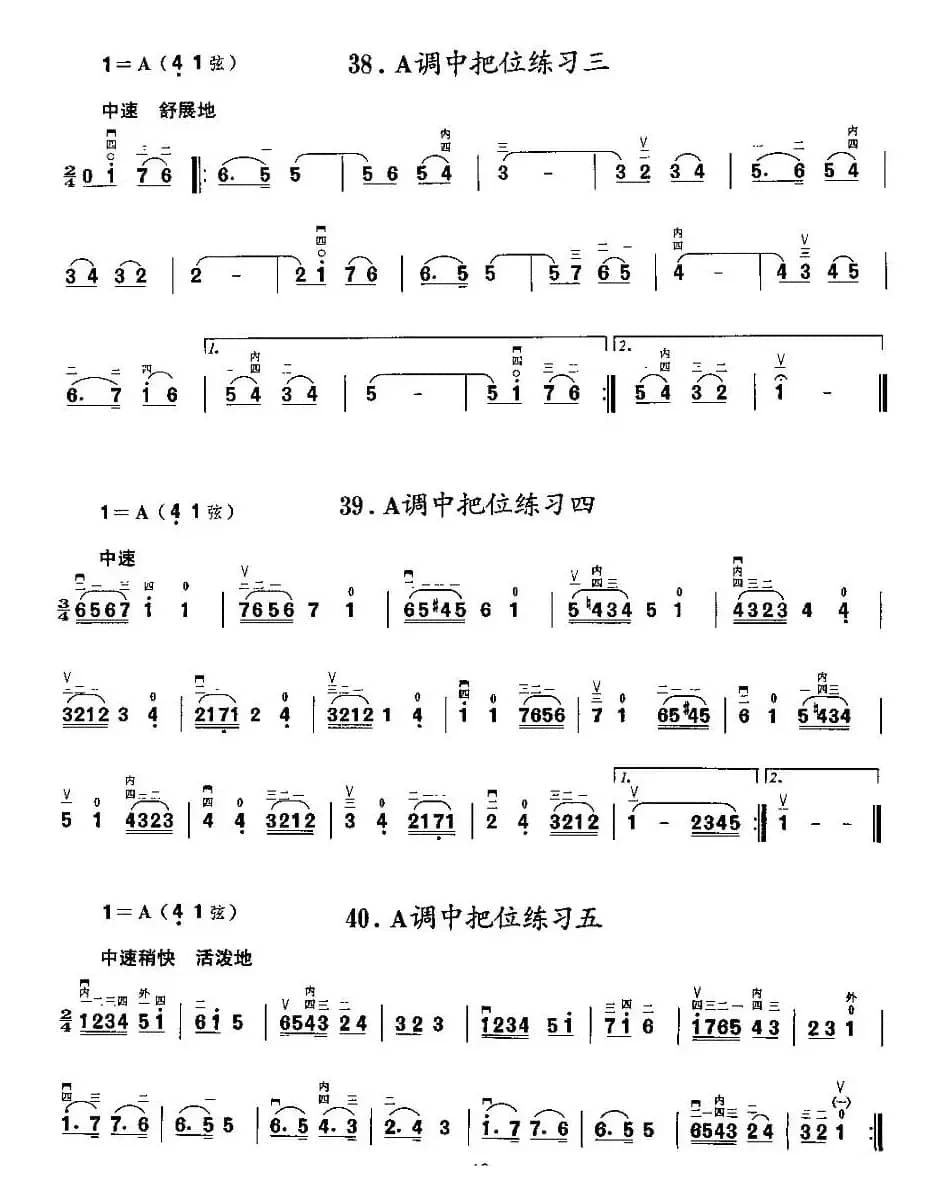 二胡微型练习曲：各调中把位练习