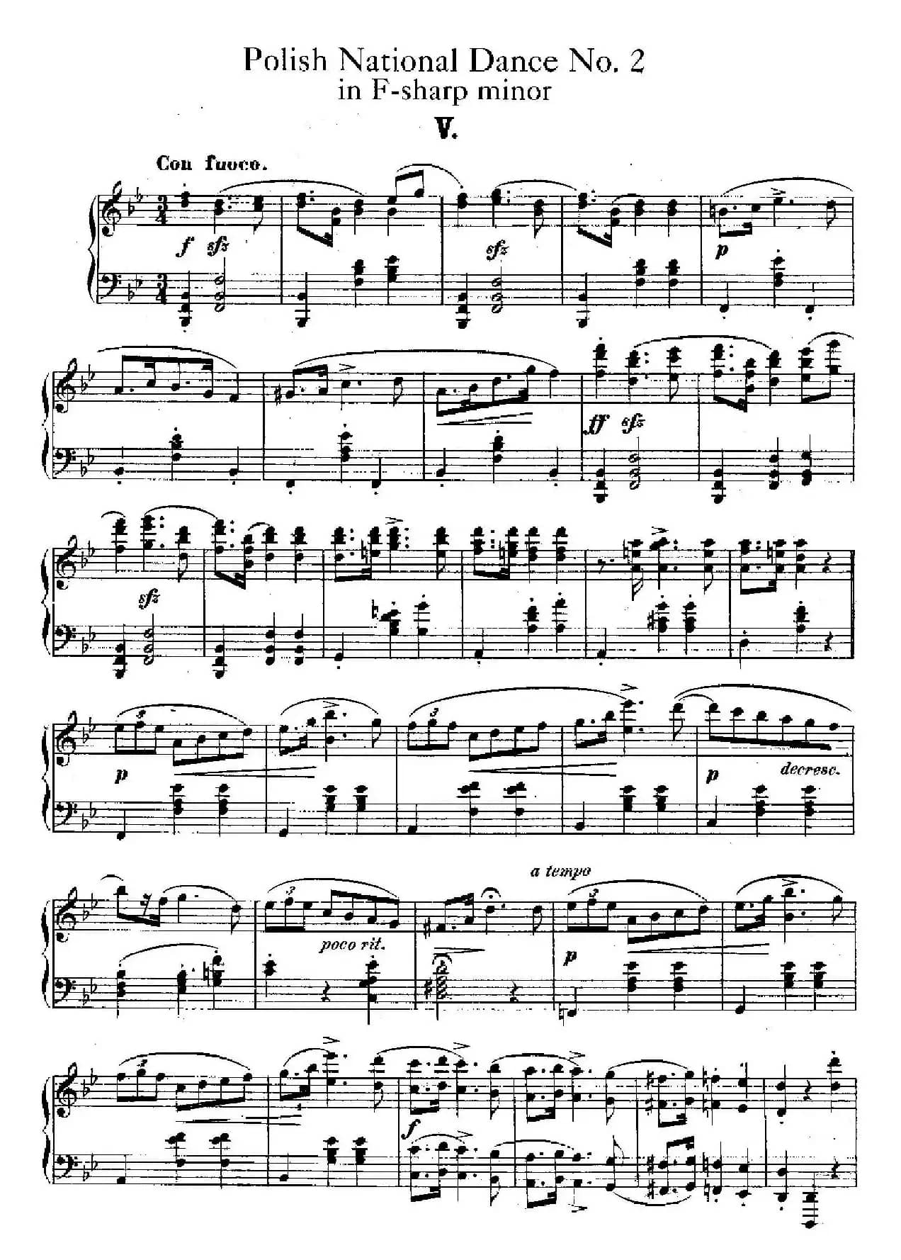 Five Polish National Dance Op.3（5首波兰民族舞曲 No.5）