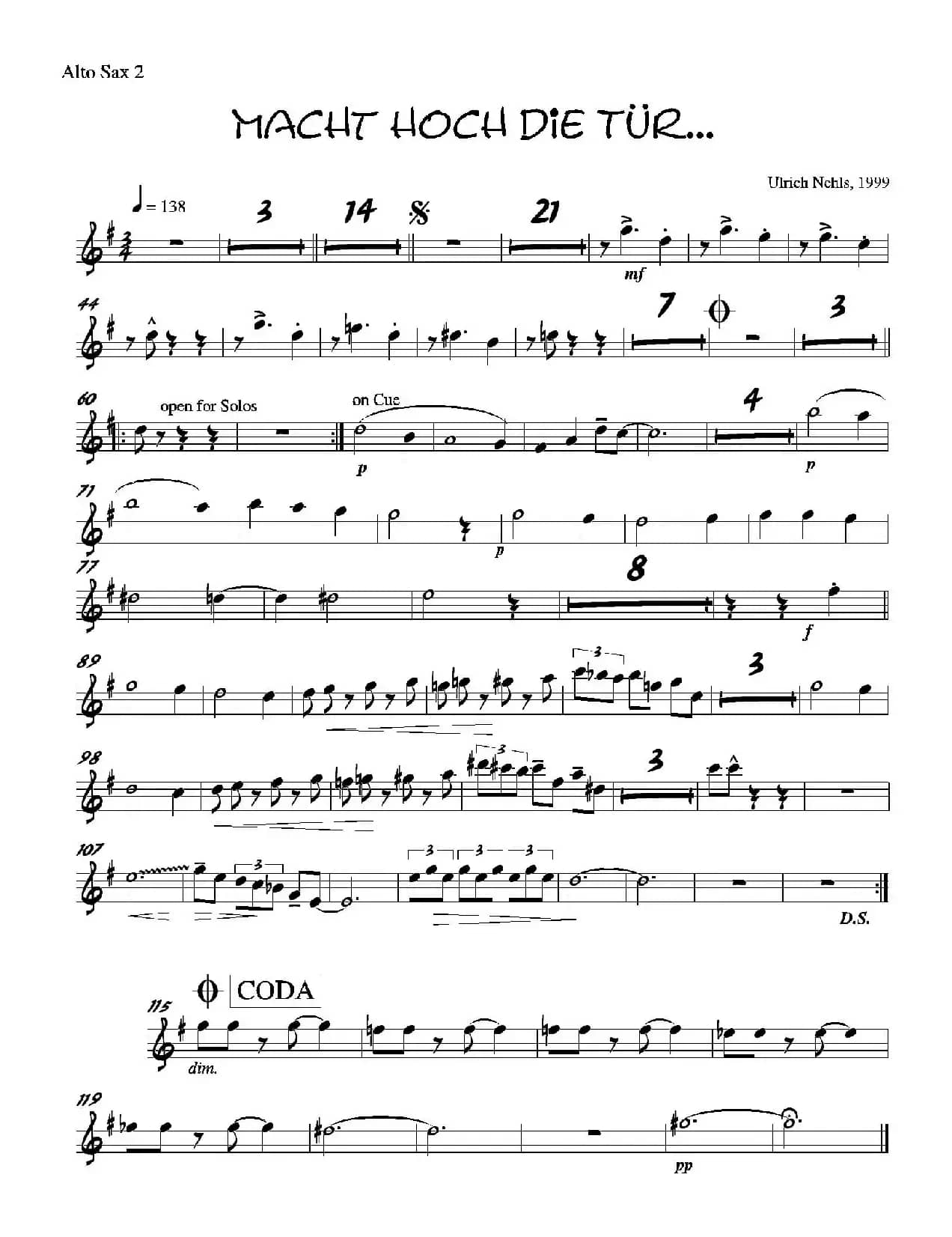 Macht Hoch Die Tru…（第二中音萨克斯分谱）