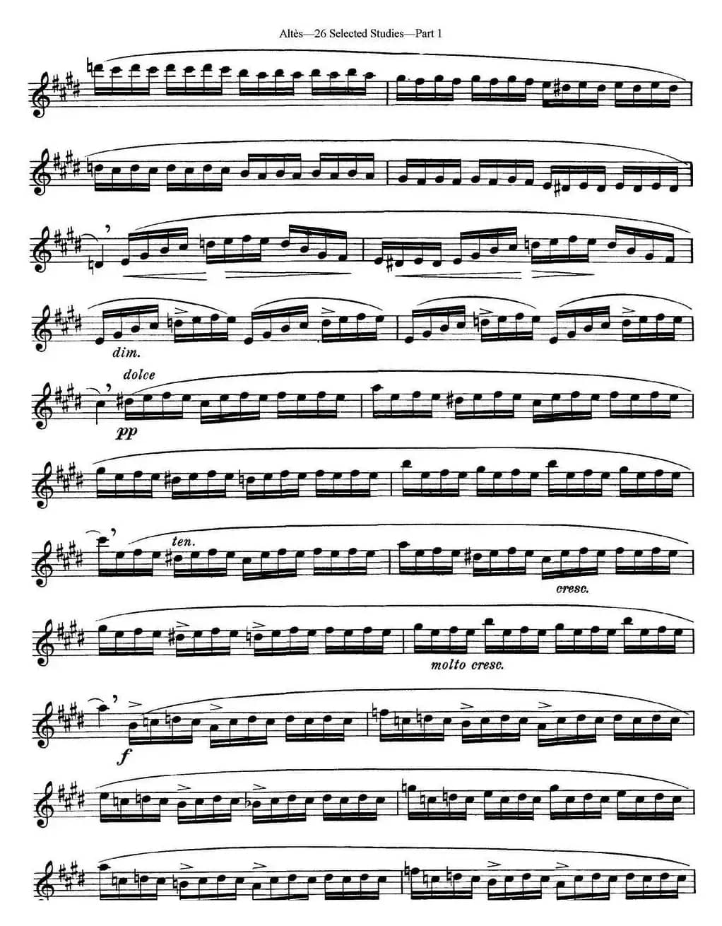 阿尔泰斯26首精选长笛练习曲（NO.13）