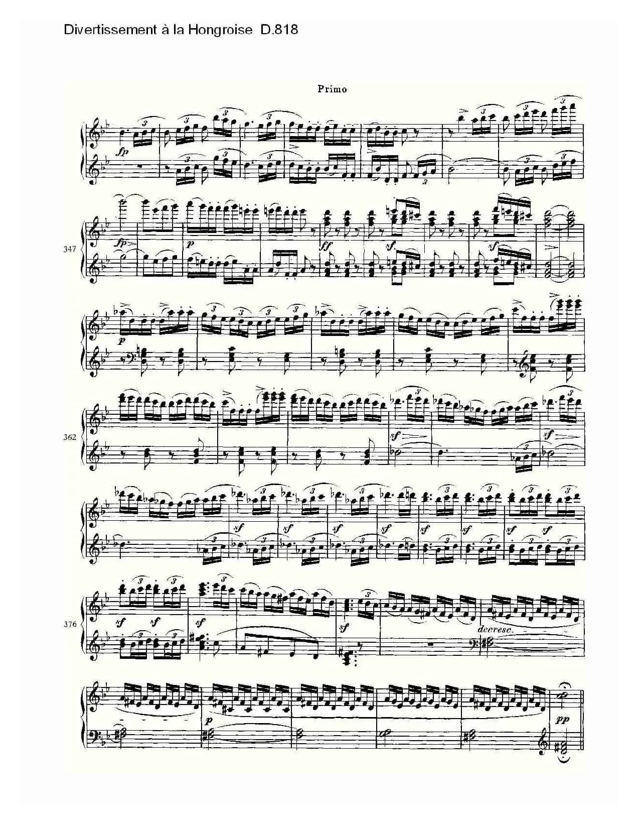 Divertissement à la Hongroise D.818