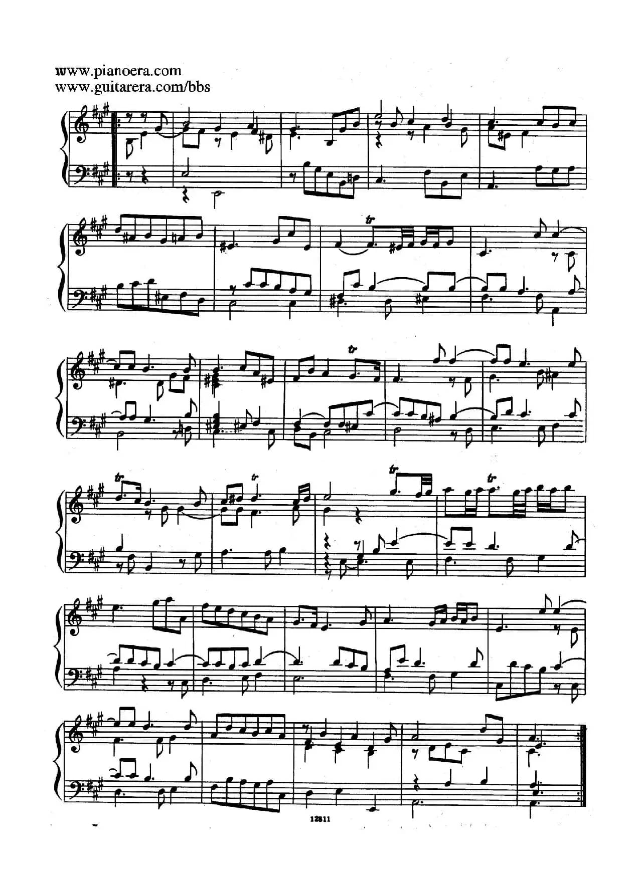 Suite No.1 in A Major HWV 426(A大调第一组曲)