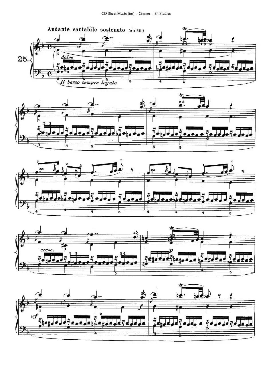 Cramer - 84 exercices（21—25）（克拉莫84首钢琴练习曲）