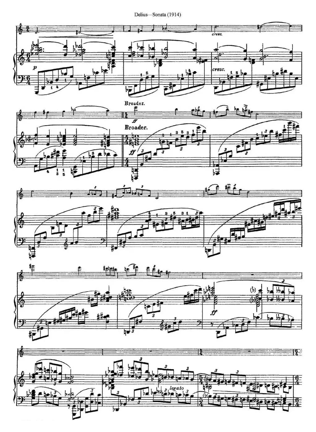 Delius Sonata（小提琴+钢琴伴奏）