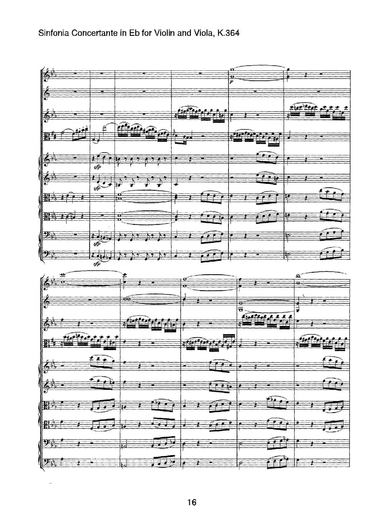 降E大调交响协奏曲（《Sinfonia Concertante in Eb》for Violin and Viola K.364）