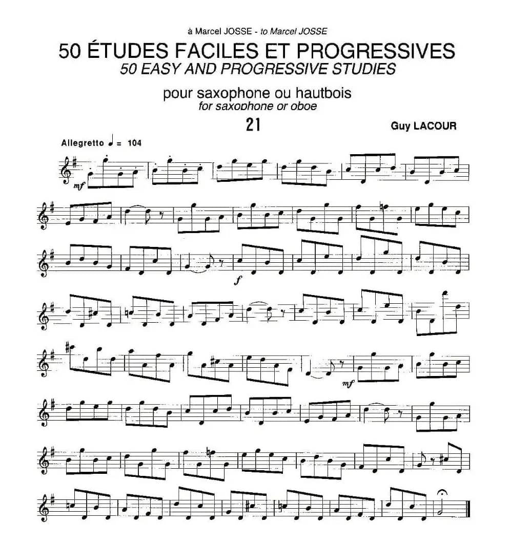 Guy Lacour 50 首萨克斯练习曲之21