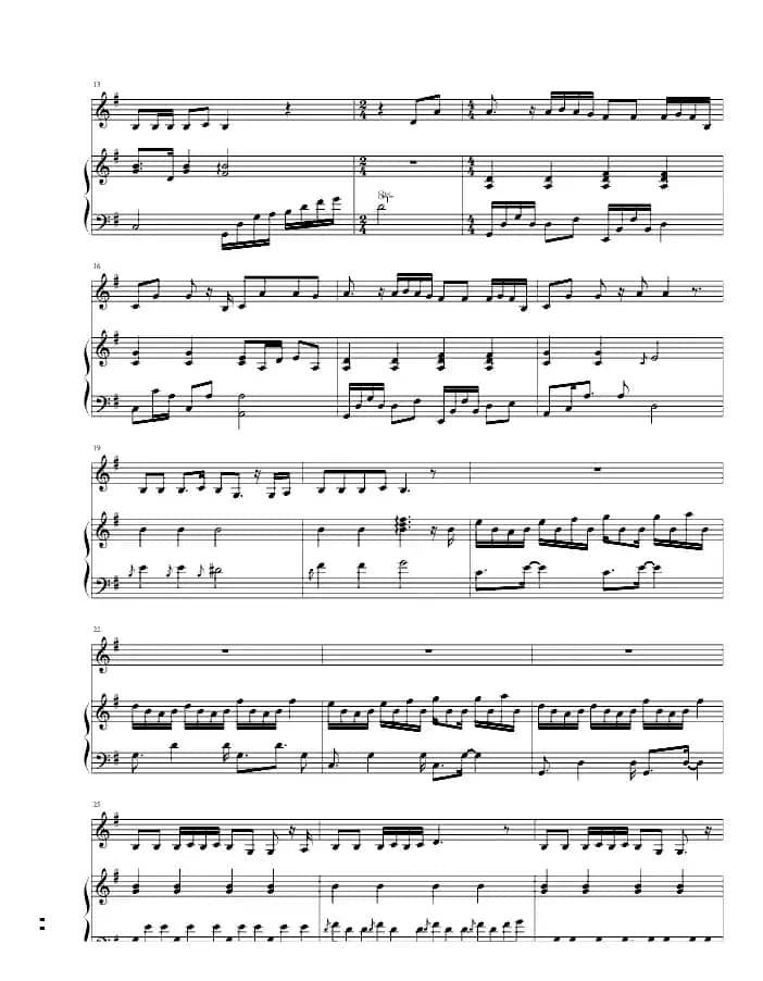 偶尔（钢琴伴奏谱）