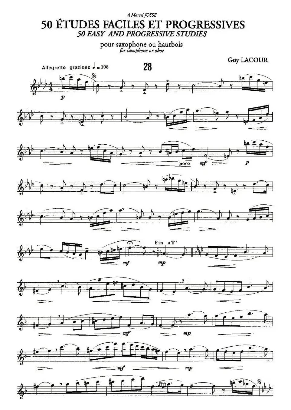 Guy Lacour 50 首萨克斯练习曲之28