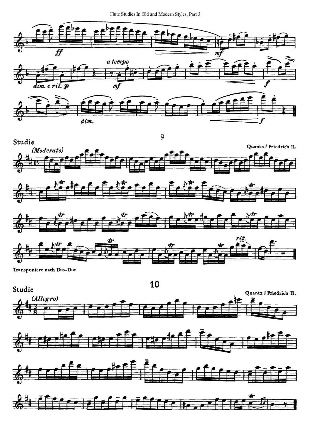 斯勒新老风格长笛练习重奏曲（第三部分）（NO.7-NO.10）